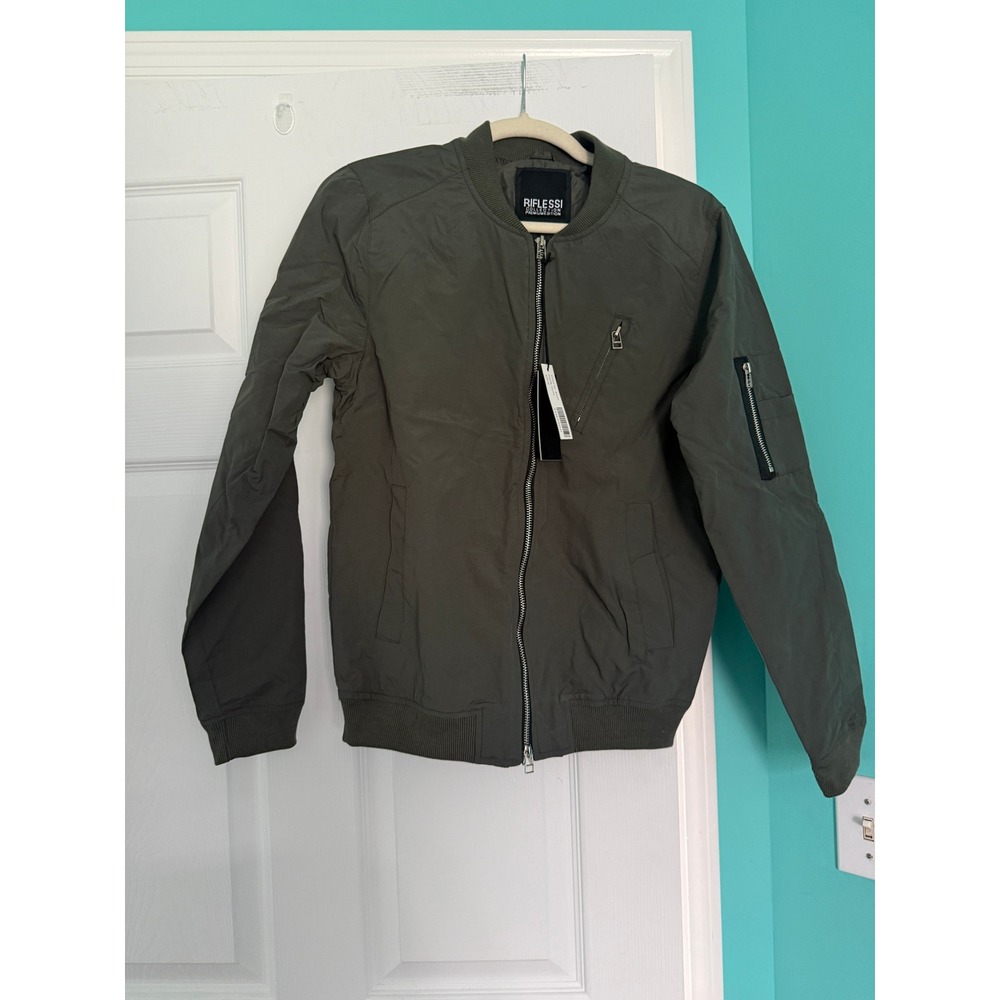 Riflessi Collection Premium Edition Olive Green Bomber Jacket WSJ04 Mens Medium